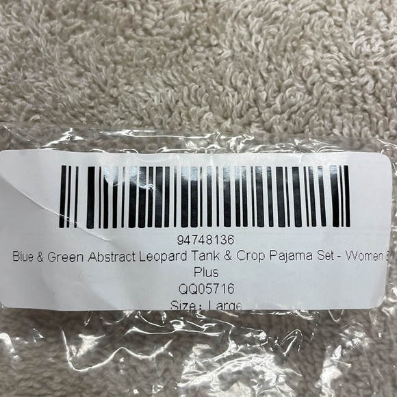 Pajama set, blue/ green leopard, L - Picture 3 of 3